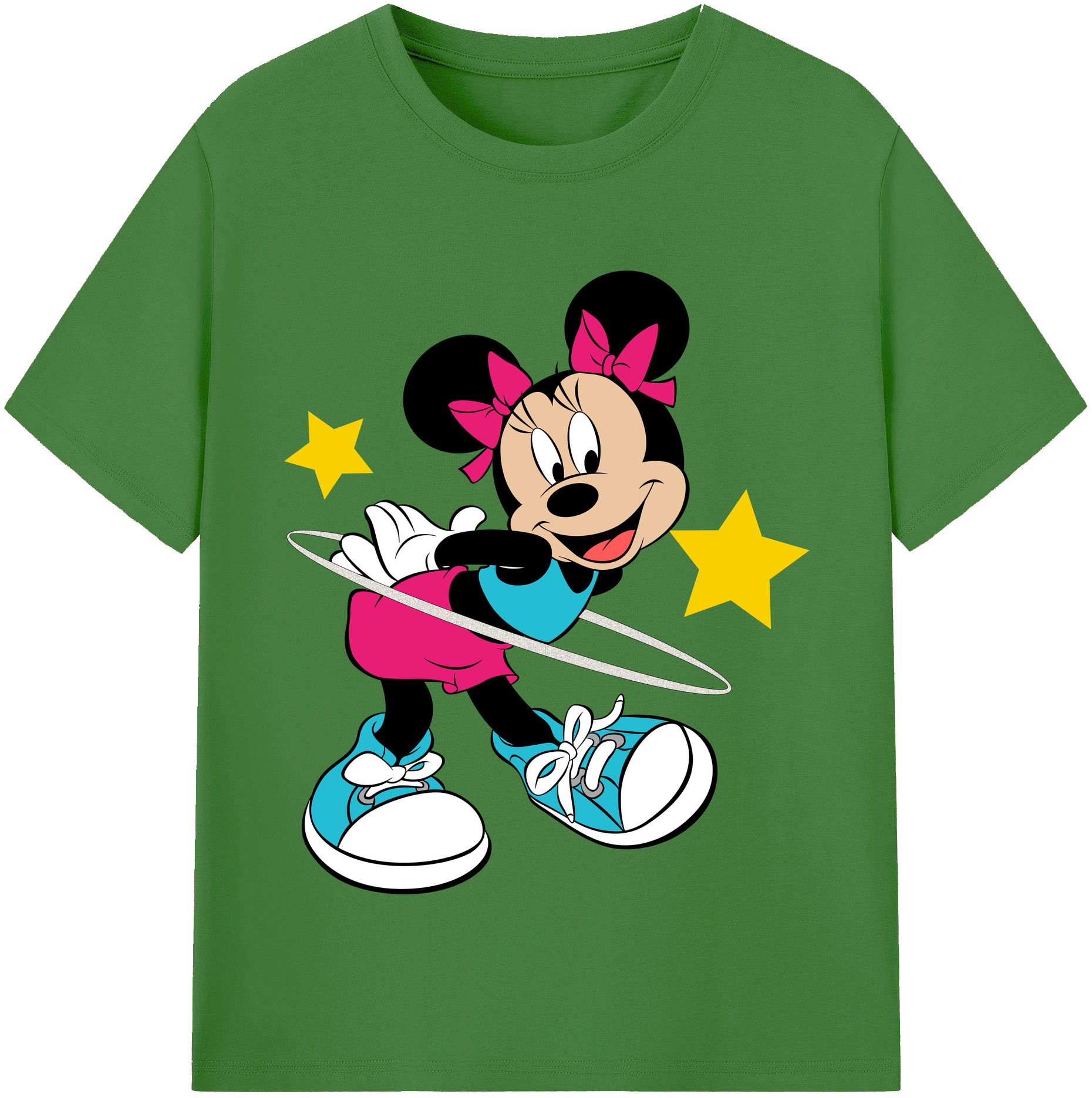 （画像用） ミッキーマウス Mickey Mouse レディースカジュアルプリントTシャツ（綿100％）